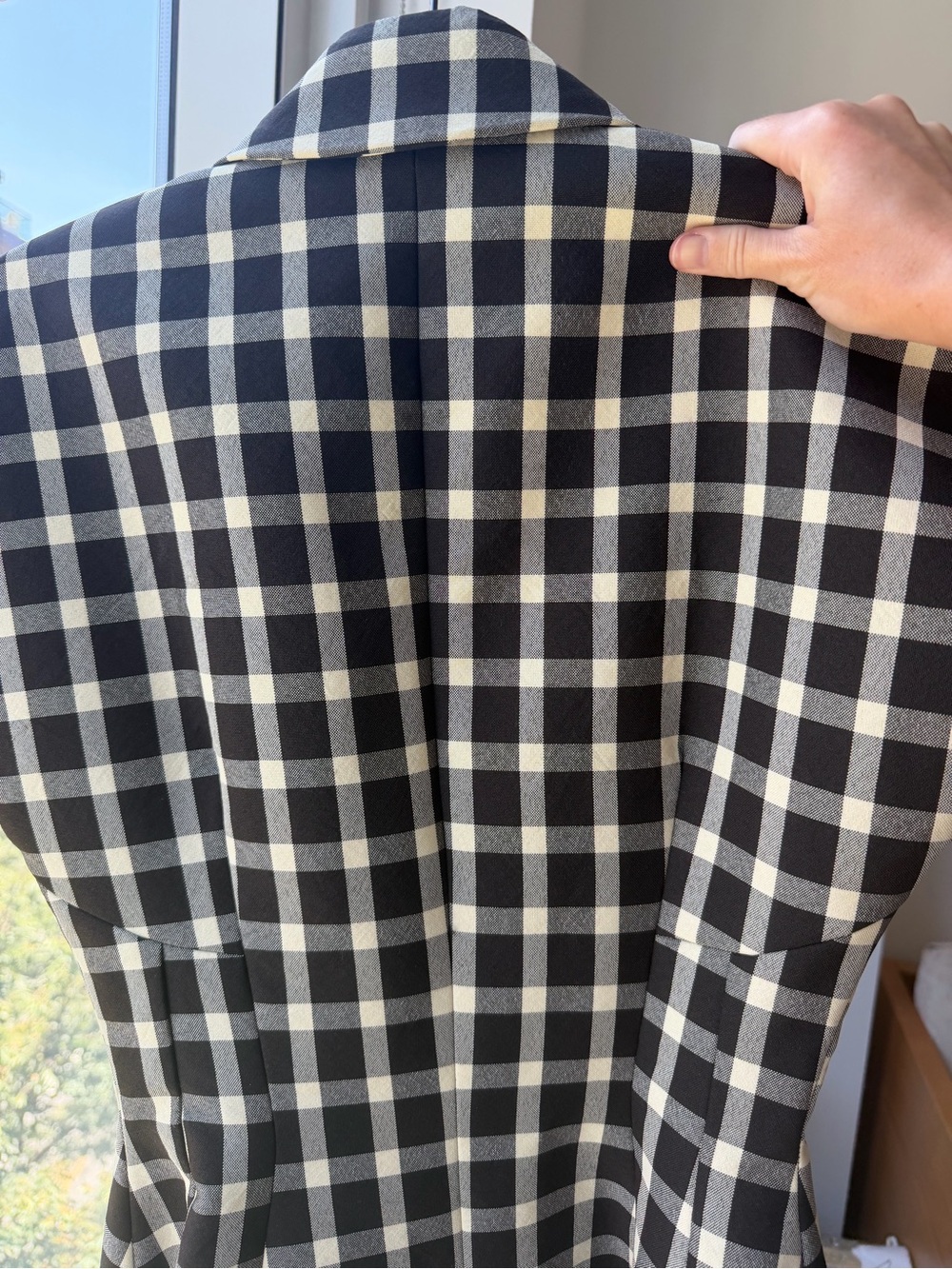 Rosie Assoulin Plaid Button-Front Fit & Flare Dress w boning - Picture 8 of 12